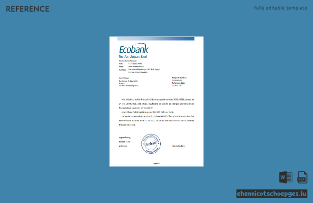 Vorschau der Ecobank-Referenzbeispiele für Zentralafrika